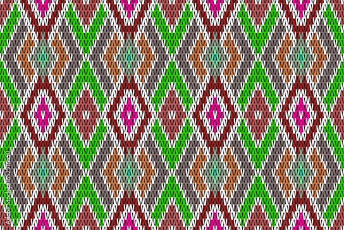 Seamless ethnic pattern. Geometrical ornament. Textile rapport.