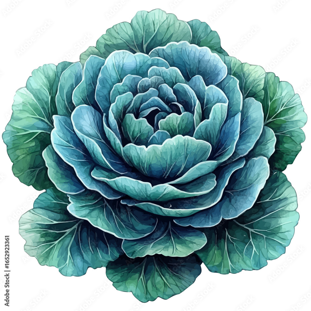 Obraz premium Dusty Miller Flower, watercolor painting vector, isolated on a white background.