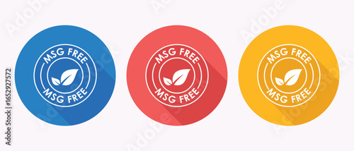 Bright and Colorful MSG Free Icons Representing Healthy Food Choices and Dietary Preferences