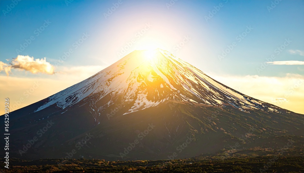 Fototapeta premium 光を放つ山