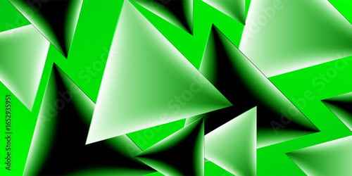 green and black triangles, creating a visually interesting composition. The use of color adds brightness and an artistic touch to the design.