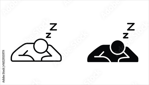 Sleep icon set, of sleeping poses Simple sleep icon for social media, app, and web design. vector illustration on white background