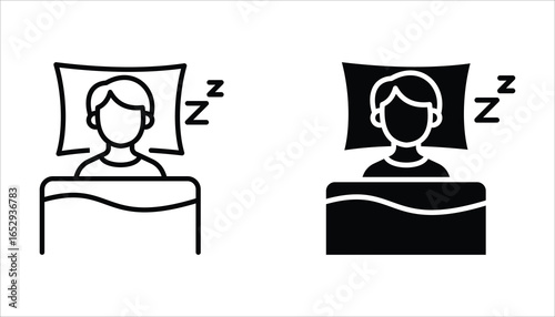 Sleep icon set, of sleeping poses Simple sleep icon for social media, app, and web design. vector illustration on white background