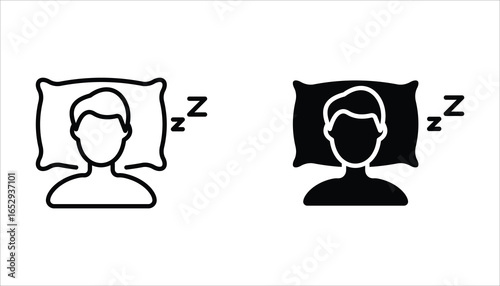 Sleep icon set, of sleeping poses Simple sleep icon for social media, app, and web design. vector illustration on white background