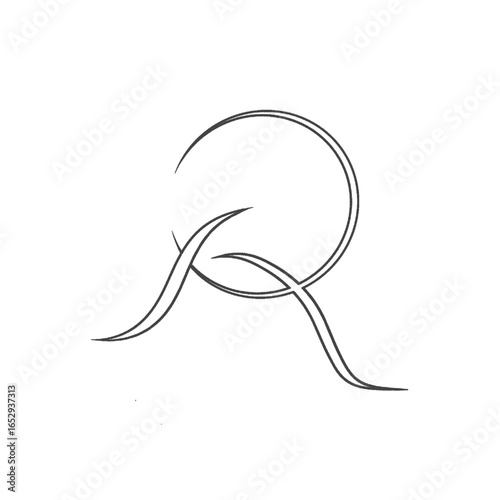 R letter icon for trademark logo without background