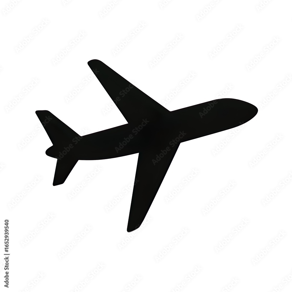Obraz premium Black Airplane Flight Travel Icon Isolated on White