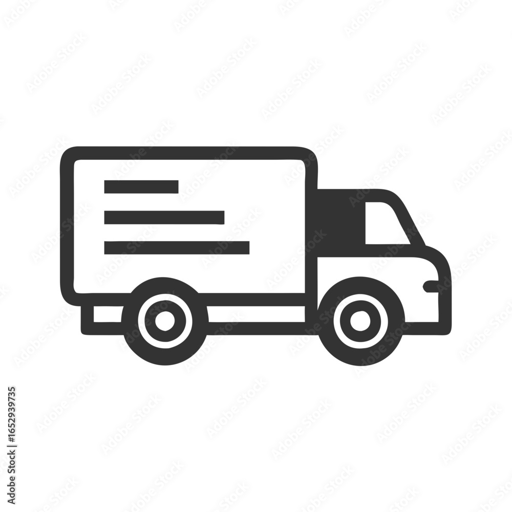 Delivery truck icon in minimalist style with simple lines Delivery truck icon in minimalist style with simple lines