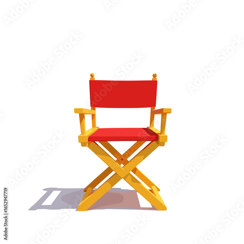 Red director's chair with yellow frame
