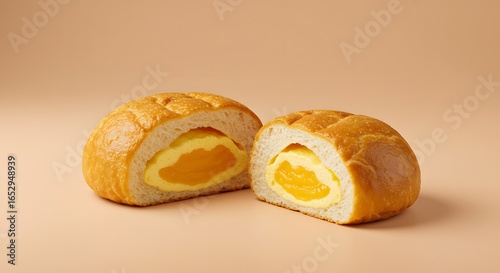 Wallpaper Mural Sweet Bread Bun with Mango Filling, Halved Torontodigital.ca