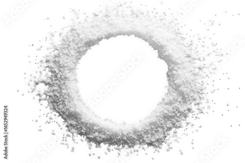 Circle of salt crystals isolated on transparent background