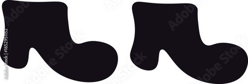 Pair of Shoes Vector Silhouette , Minimal vector illustration of shoes silhouette. Suitable for fashion, footwear branding, and clothing accessory design.