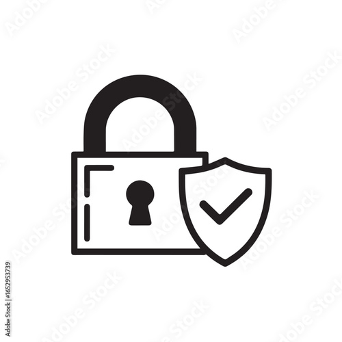 Secure padlock icon with keyhole and shackle