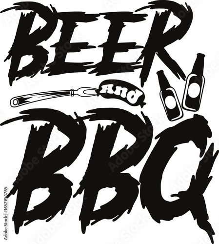 Beer and BBQ graphic design.