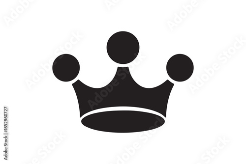 Royal Crown Emblem Solid Silhouette King Crown Symbol Monochrome Art