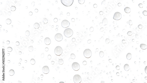 Photo of water droplets and bubbles isolated on a transparent background