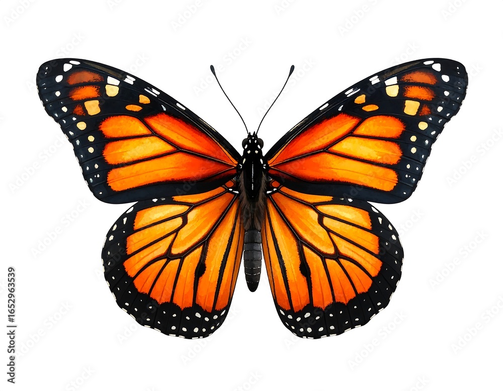 Fototapeta premium Monarch butterfly, detailed, vibrant colors