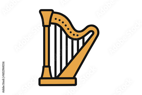 Vector Illustration of a Harp Icon