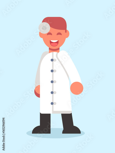 Cartoon Doctor Character in White Coat