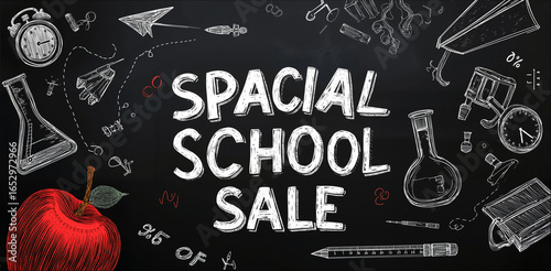 Special School Sale with Chalkboard Art