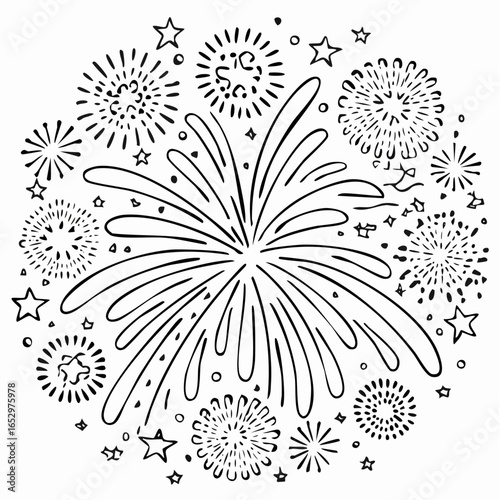 Sujet simple et festif en noir et blanc