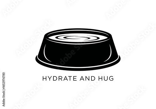 Hydrate and hug dog quote isolated on white background