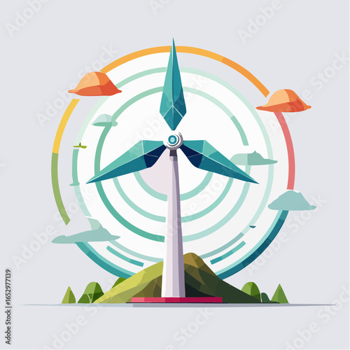 Symbole écologique d’éolienne en illustration vectorielle