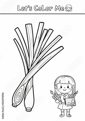 Page for drawing fresh and attractive lemongrass leaves