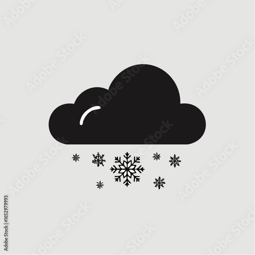 Icône météo minimaliste nuage neigeux