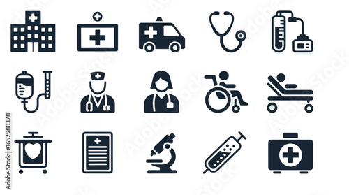 Medical Field – Doctors, Healthcare, Hospital, and Medical Equipment Illustration