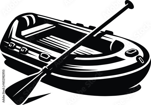 Inflatable paddle lifeboat vector illustration isolated on a white background