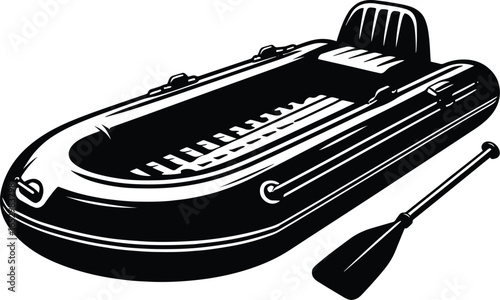 Inflatable paddle lifeboat vector illustration isolated on a white background