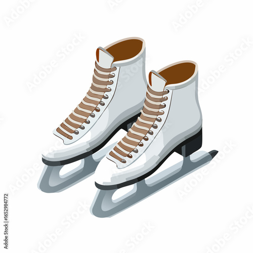 Icône vectorielle de patins en perspective