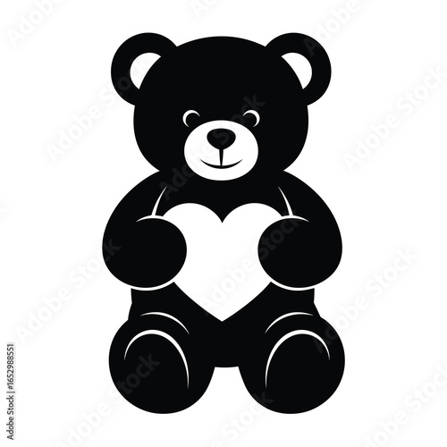 Cute teddy bear holding a heart isolated on white background, a sweet and cuddly symbol of love and affection for valentines day or any occasion