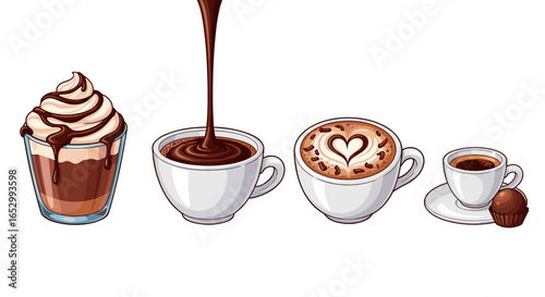 An Assortment of Coffee and Chocolate Drinks to Savor