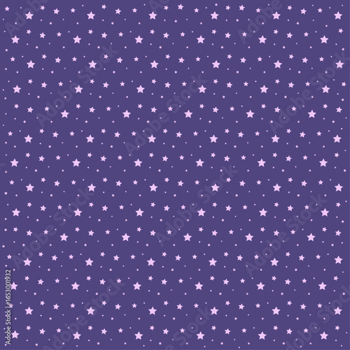 Seamless abstract pattern with stars on a purple background. Vector illustration.