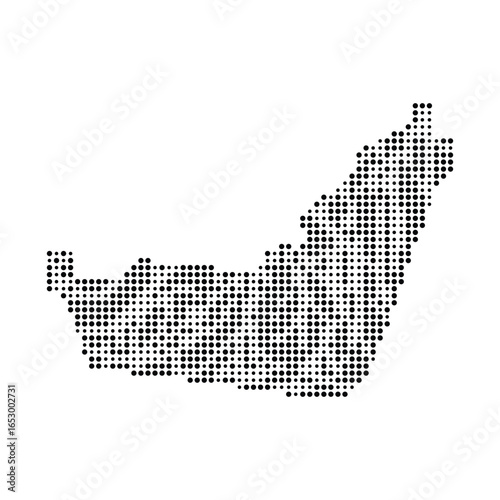 UAE dotted black map vector illustration