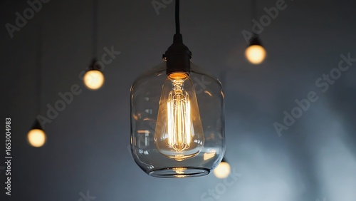 Industrial filament bulb, vintage lamp moody interior