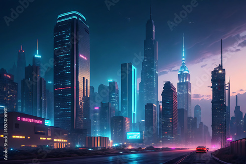 Night City Design Concept  Futuristic AI-Generated Artwork