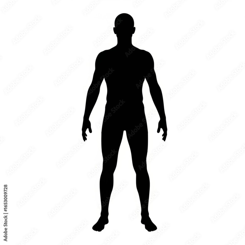 Naklejka premium Full body silhouette of a man isolated on white background