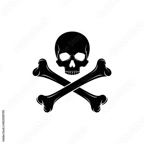 Skull and crossbones symbol isolated on white background