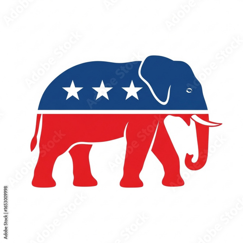 Republican party elephant symbol isolated on white background