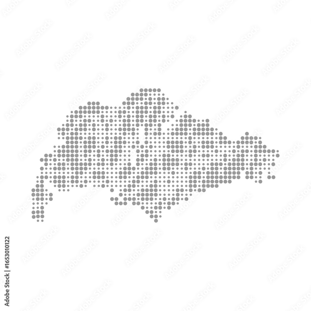 Fototapeta premium Singapore map dotted round grey color vector