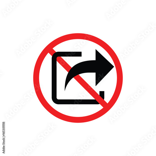 Content cannot be shared icon crossed red sign