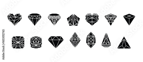 Set Diamond Shape Outline Black