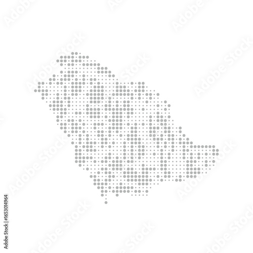 Saudi Arabia Map Dotted Art Random Size Grey