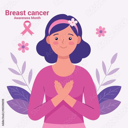 Support Breast Cancer Awareness Concept – Pink Ribbon Symbol for Prevention, Care, and Health Education