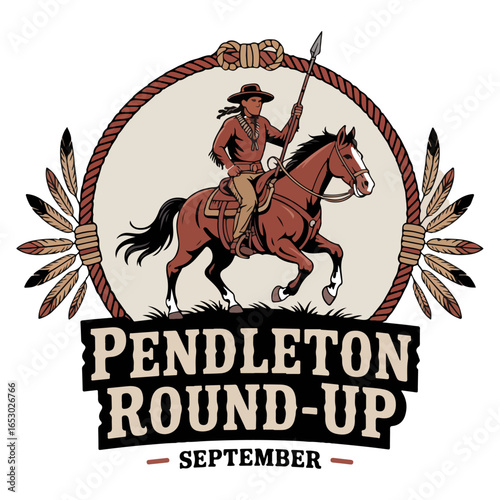 Pendleton Round-Up Native Horse Rider Emblem