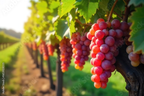 Wallpaper Mural Sun-drenched rows of ripening grapes hanging heavy on the vine, ready for harvest at a picturesque vineyard , delicious, berries Torontodigital.ca