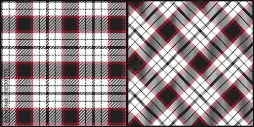 Tartan plaid pattern vector graphic. Seamless check plaid texture background for dress, skirt, scarf, throw, jacket, fabric, cloth, blanket. Scottish retro style