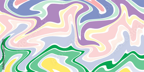 Wavy and swirled brush strokes seamless pattern. Abstract liquid background for packaging design and advertisement. Vector illustration